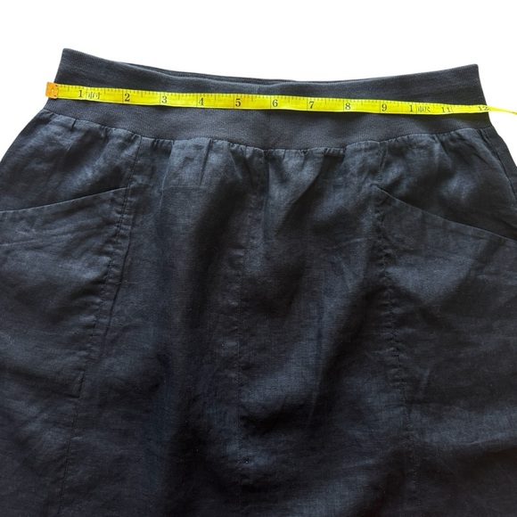 Eileen Fisher Skirt Women’s Size Small Black Elastic Waist Organic Cotton Midi - Picture 4 of 7